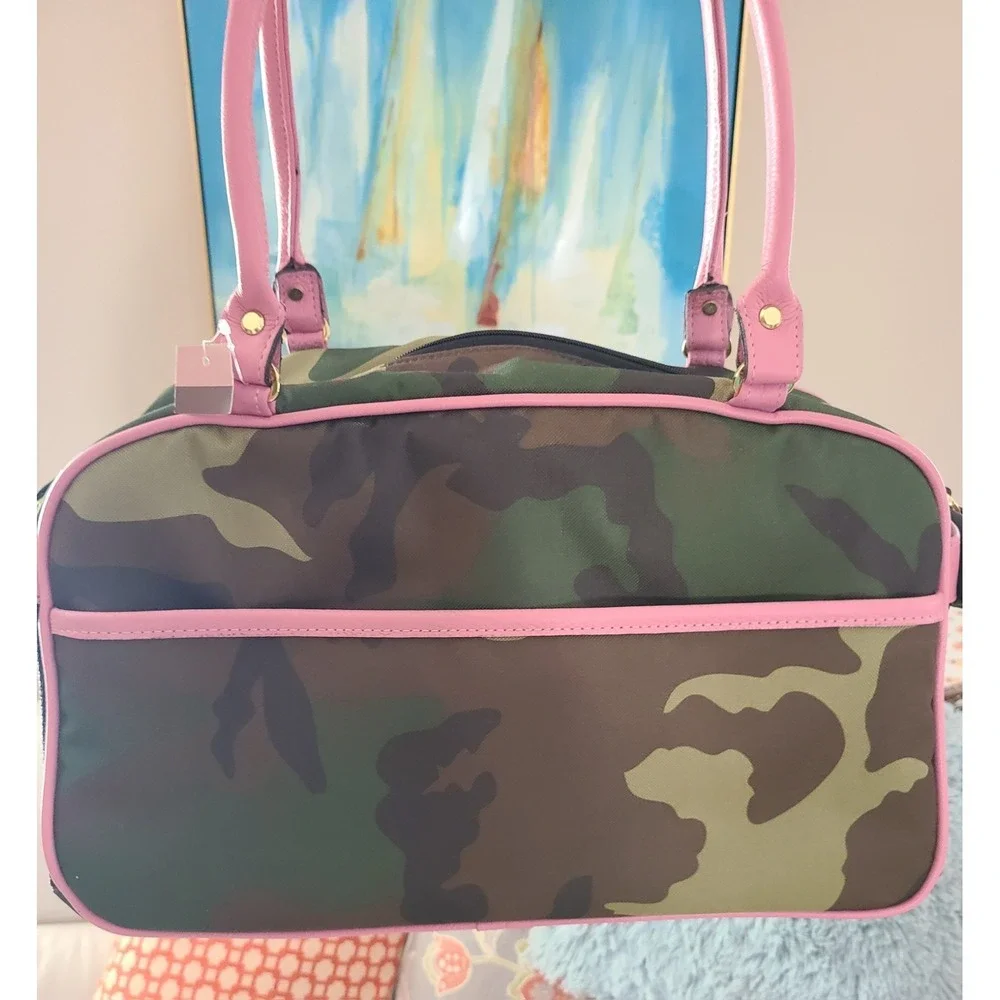Petote Marlee Camo with Pink Stripe Pet Bag Purse Brand New W Tags